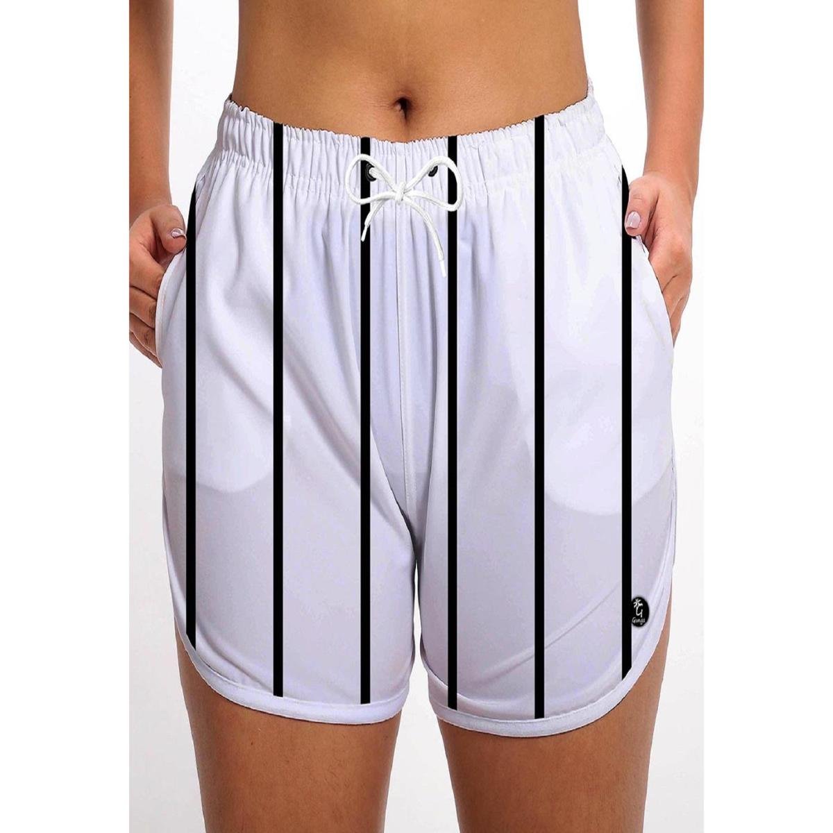 short estampado feminino praia