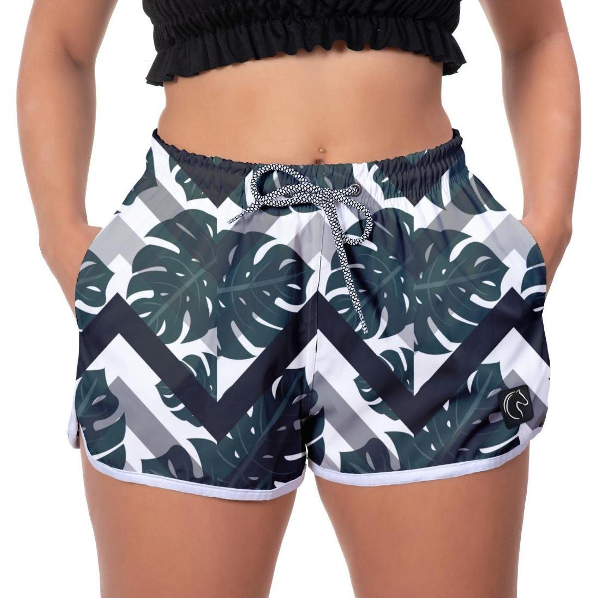 short de praia feminino preto