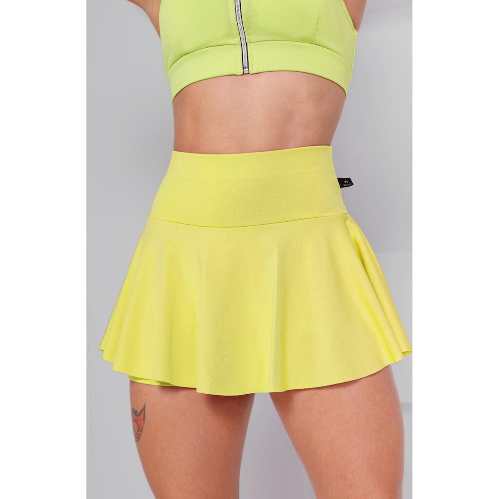 Short Saia Babado Suplex Feminino Fitness Academia WOLFOX