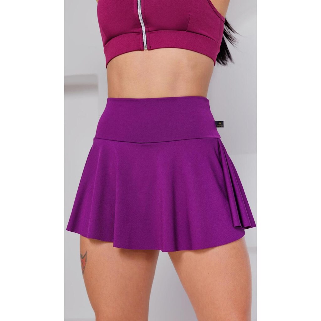 Short Saia Babado Suplex Feminino Fitness Academia WOLFOX