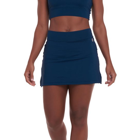 Short Saia Basic Marinho com Bolso Snd Fitness