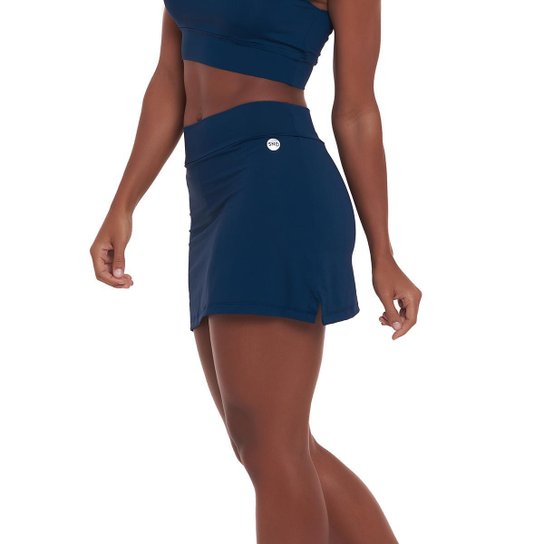 Short Saia Basic Marinho com Bolso Snd Fitness