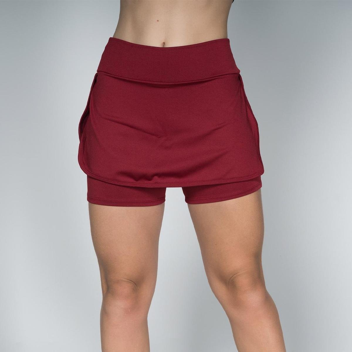 Short Saia Feminino Suplex Liso Curto Academia Moda Fitness Tapa Bumbum - Vinho Menor preço em Short Saia Feminino Suplex Liso Curto Academia Moda Fitness Tapa Bumbum - Vinho