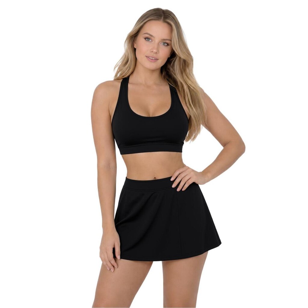 Short Saia Fitness Academia 100% Poliamida com Bolso