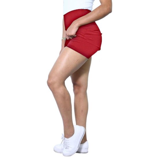 Short-Saia Heide Ribeiro Suplex Basic Tapa Bumbum - Vermelho Escuro