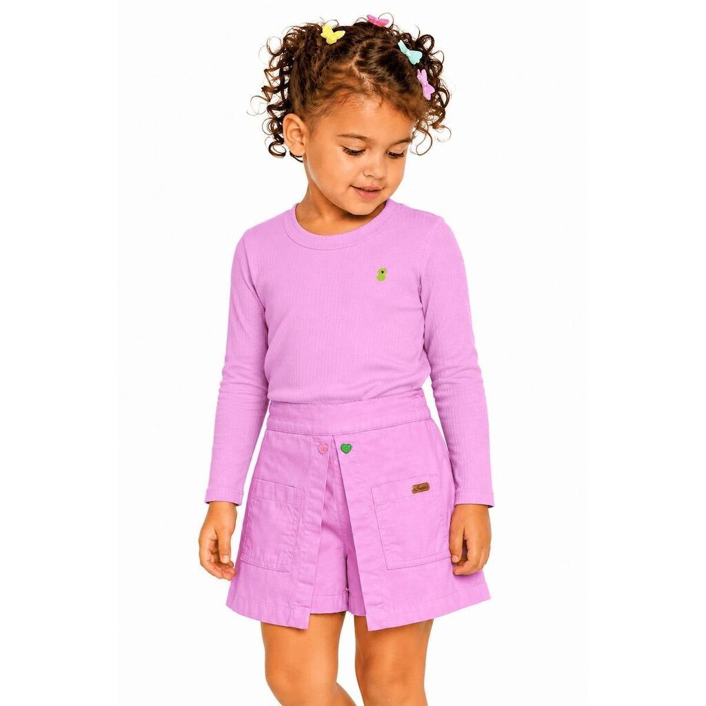 Short Saia Infantil Era Uma Vez Alphabeto Lilas