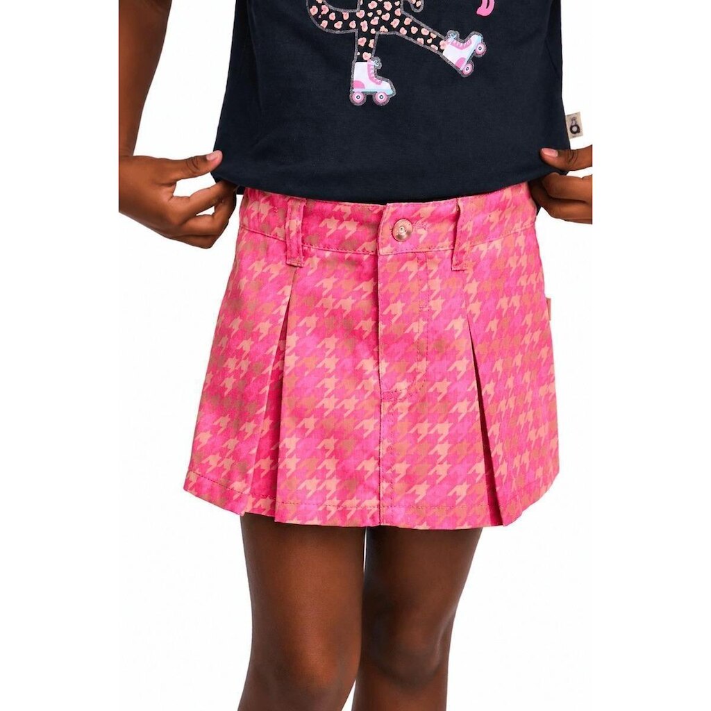 Short Saia Infantil Menina Pied Oncinha Alphabeto Pink