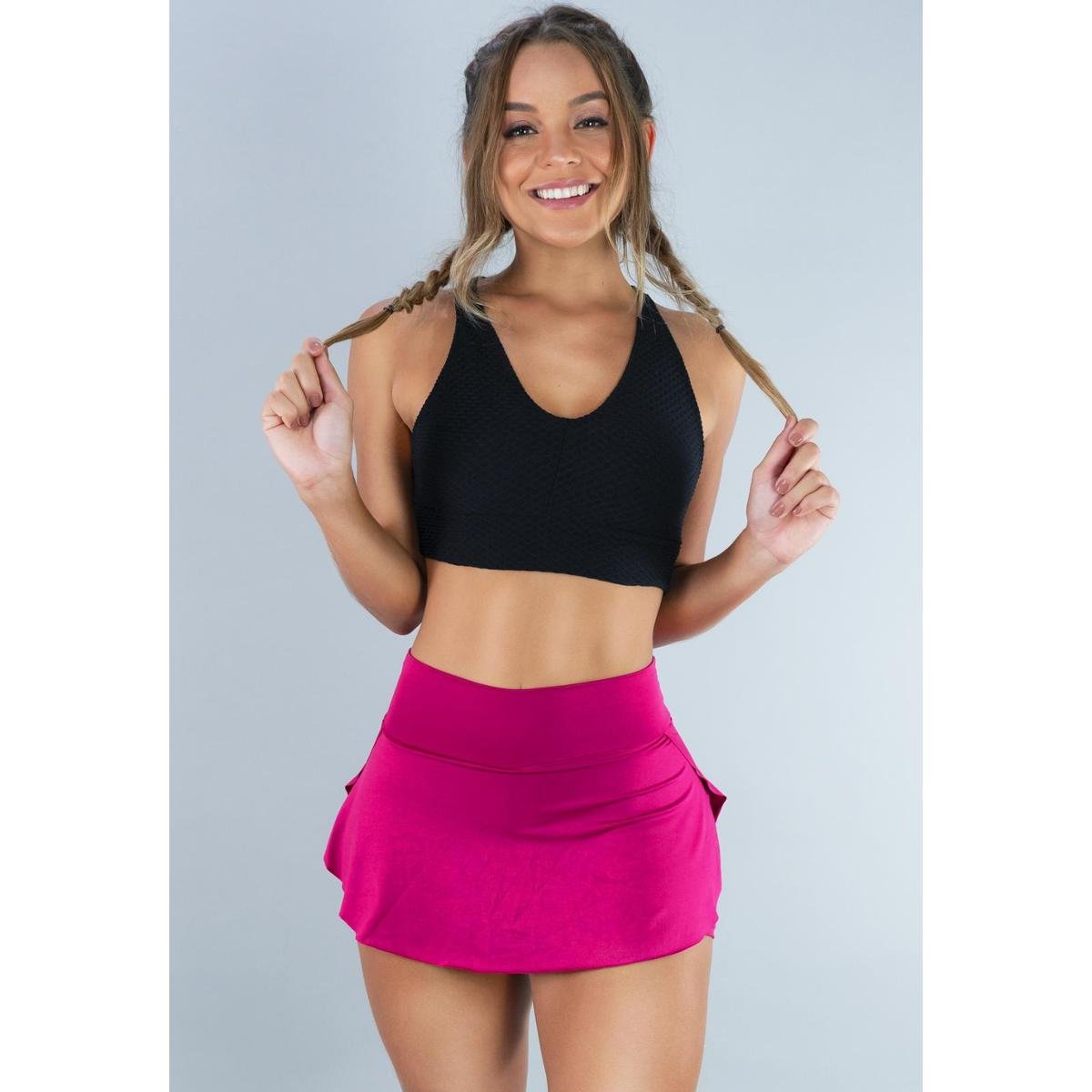 Academia Moda Fitness Short Saia Macacao Fitness Short Saia Short