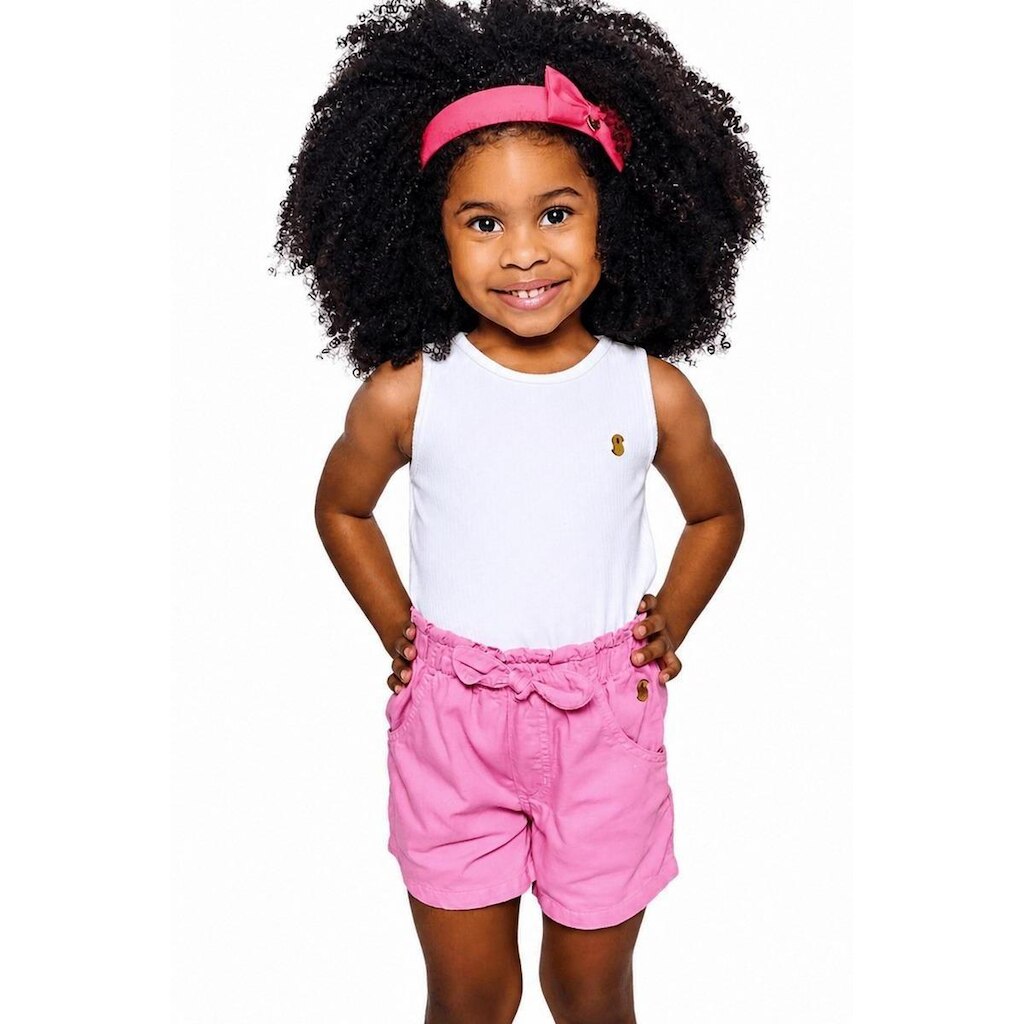 Short Sarja Infantil Menina Básico Alphabeto