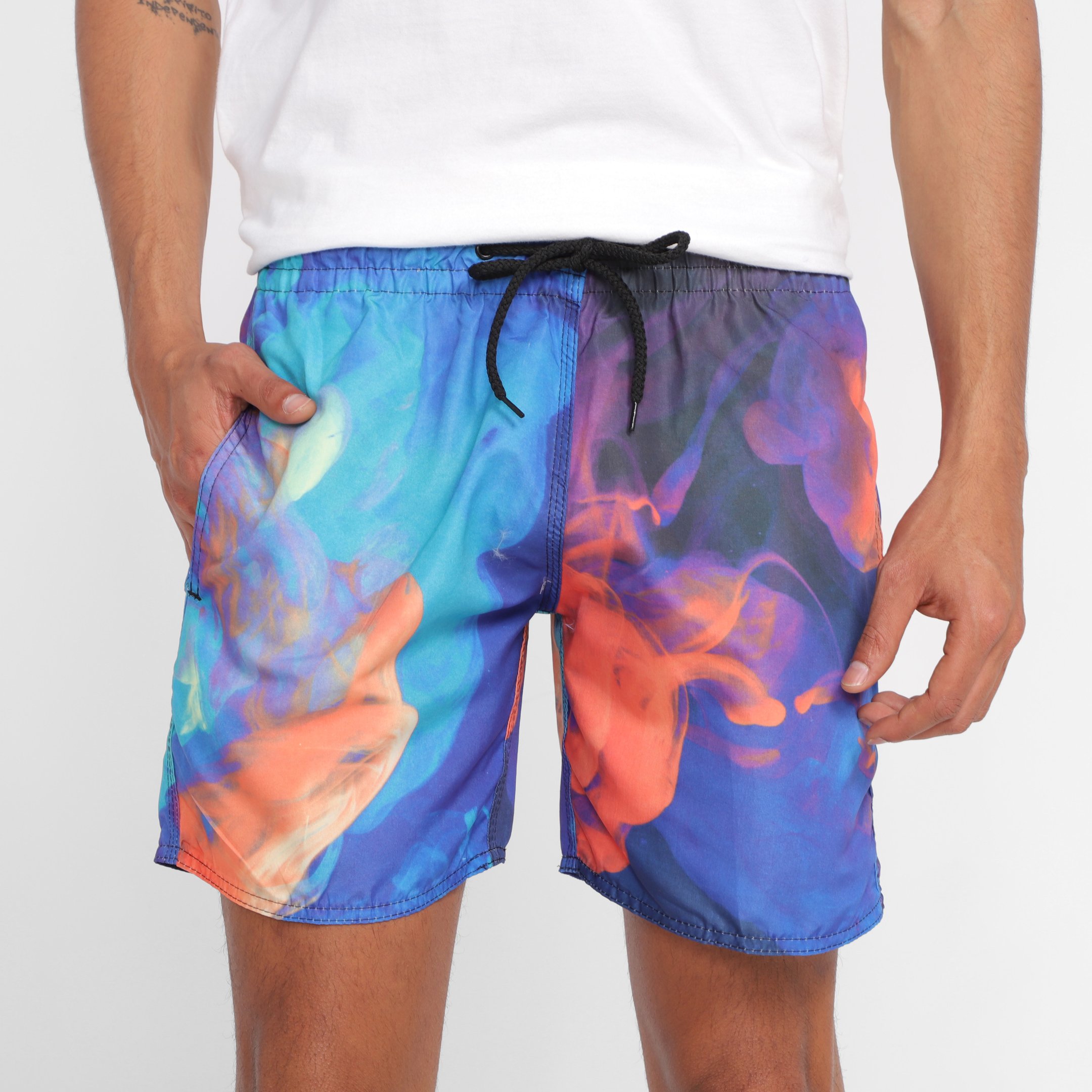 Short Wall Estampado Masculino - Azul Menor preço em Short Wall Estampado Masculino - Azul
