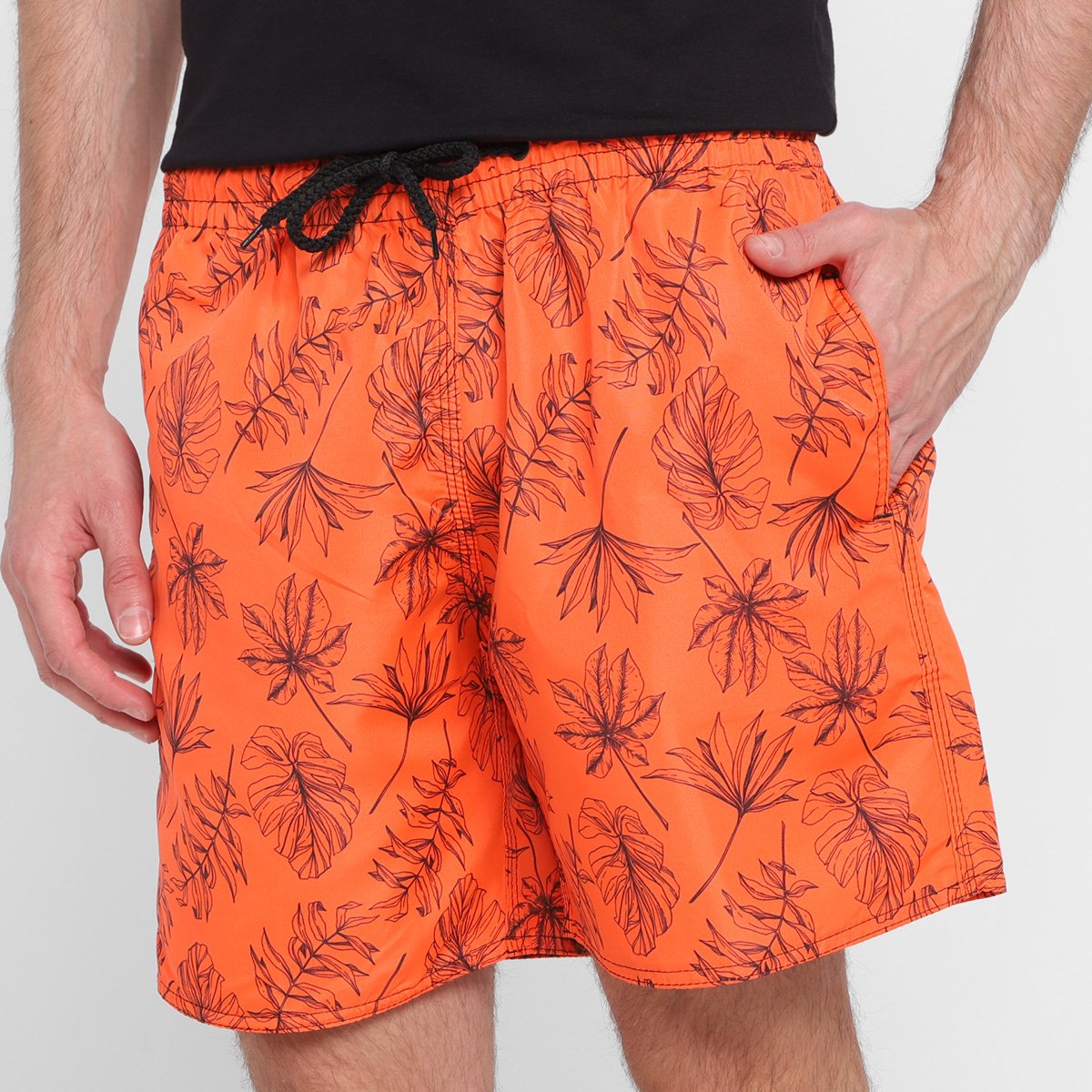 Short Wall Estampado Masculino - Laranja Menor preço em Short Wall Estampado Masculino - Laranja