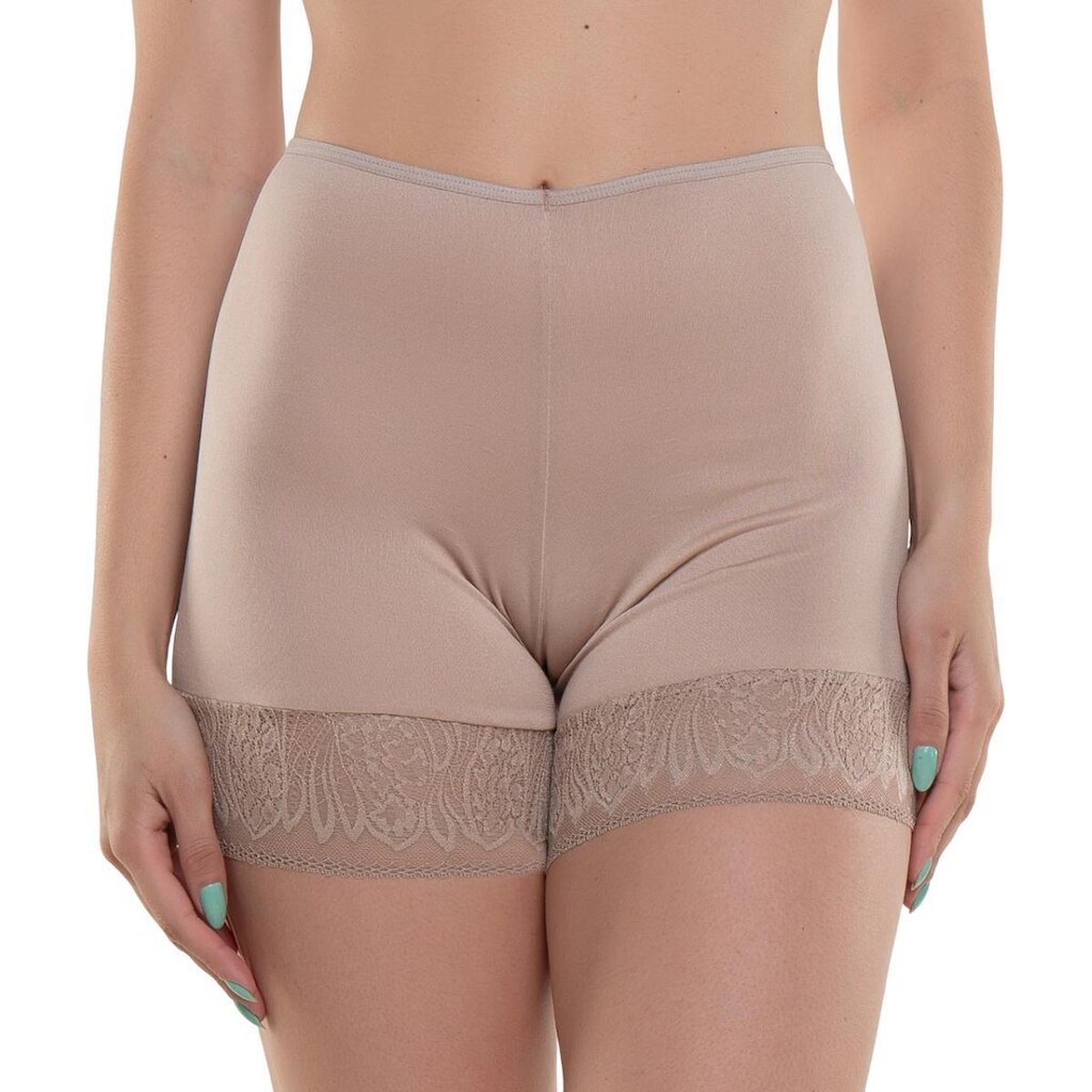Shorts Bermuda Segunda Pele Modeladora Anágua Renda Cintura Alta Feminina Microfibra Shapewear