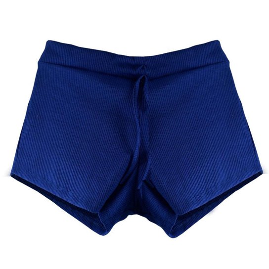 Shorts Canelado Fashion Feminino - Marinho