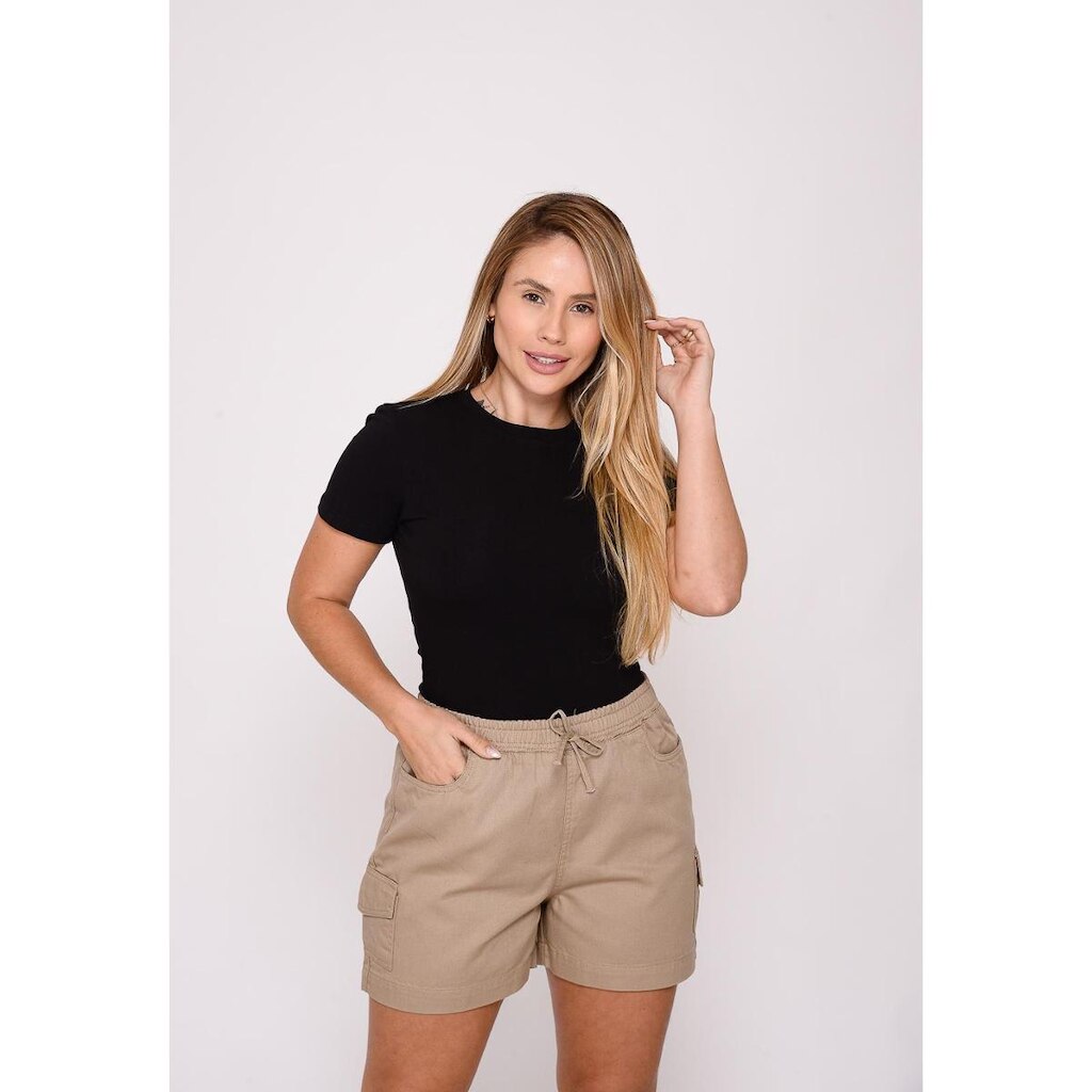 Shorts Cargo Feminino Bege Escuro Ref 7947