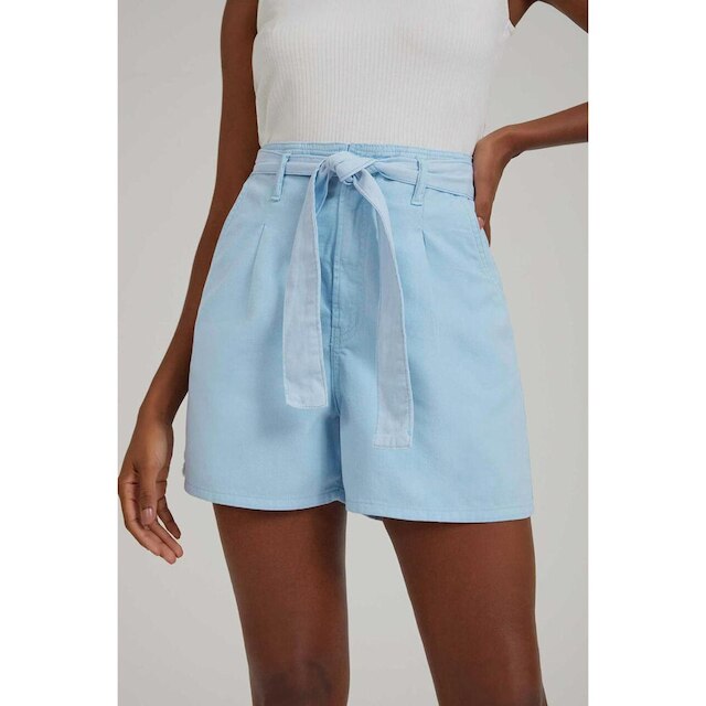 Shorts Clochard Lunender Sarja Com Cinto Azul Claro Tam. 40