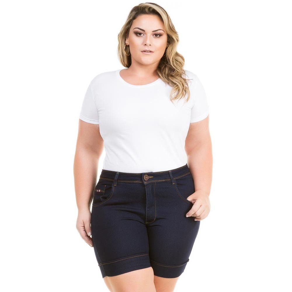 short cintura alta plus size