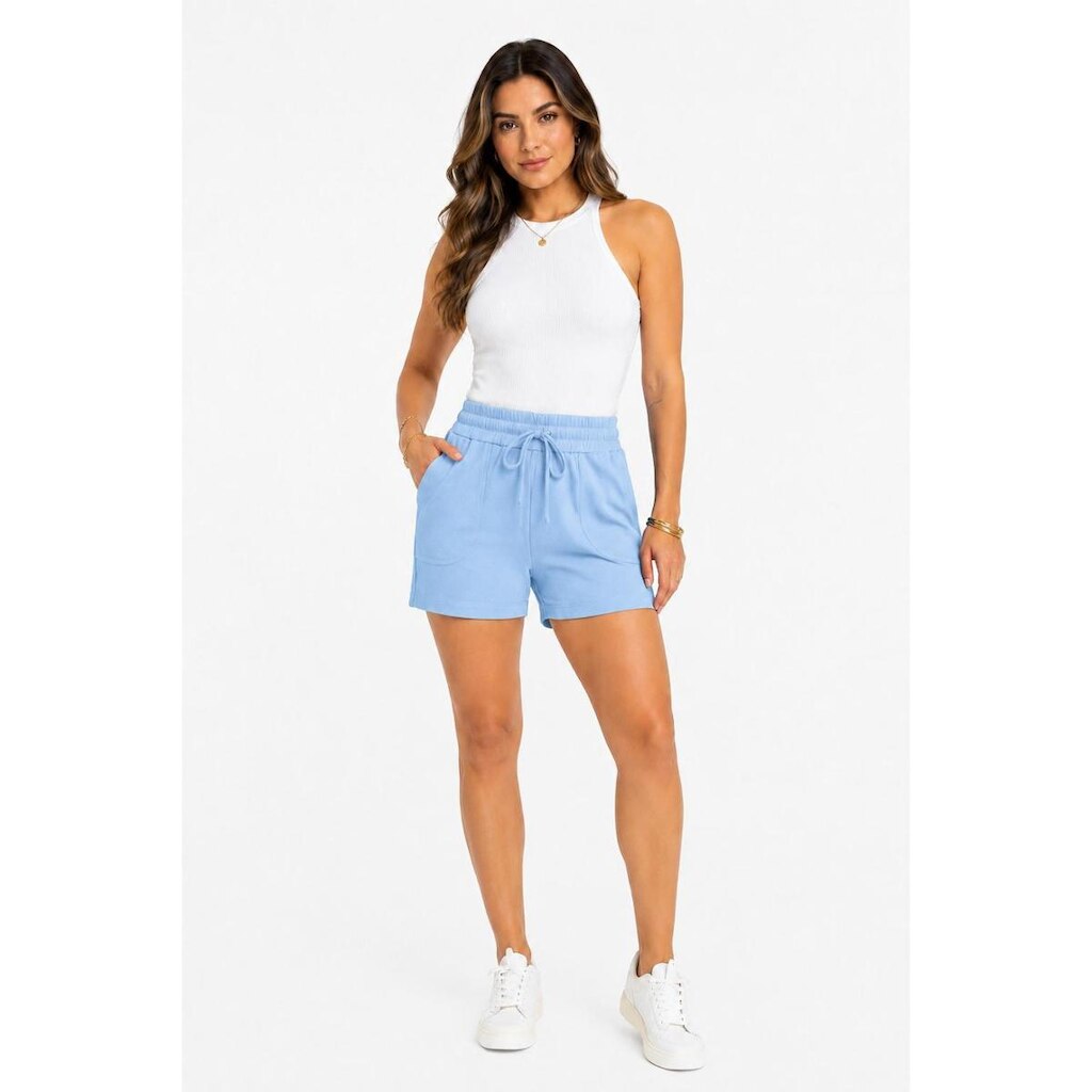 Shorts D Bell Outlet Fashion Casual Moletinho Azul Bebê