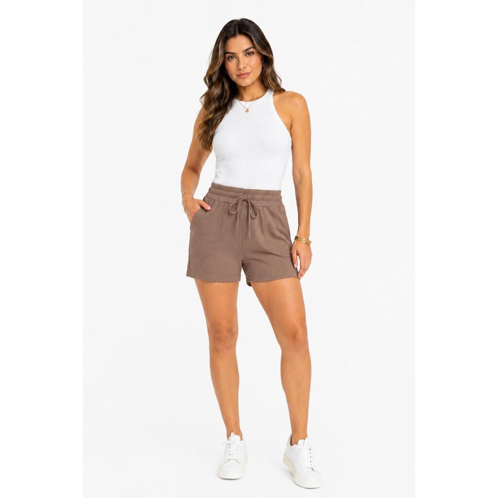 Shorts D Bell Outlet Fashion Casual Moletinho Capuccino