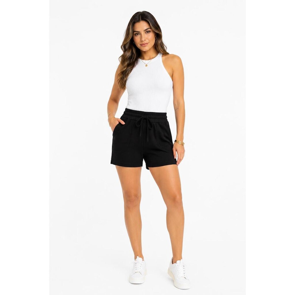 Shorts D Bell Outlet Fashion Casual Moletinho Preto