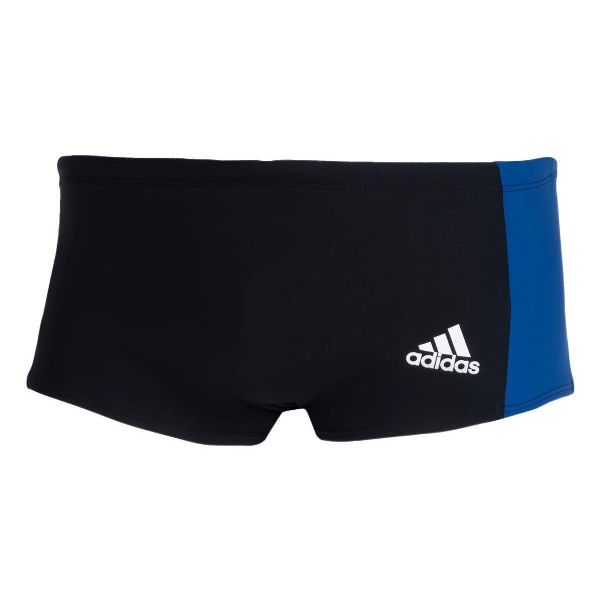 Shorts De Natação 3 Listras-Preto Adidas - Preto+Azul Menor preço em Shorts De Natação 3 Listras-Preto Adidas - Preto+Azul