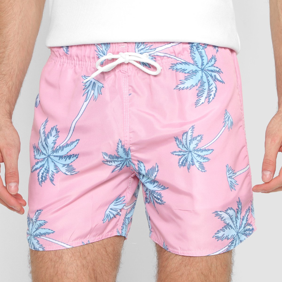 Shorts De Praia Wall Palmeira Masculino - Rosa Menor preço em Shorts De Praia Wall Palmeira Masculino - Rosa