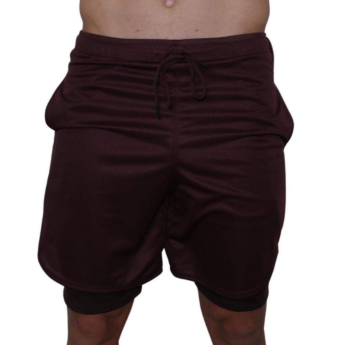 Menor preço em Shorts Duplo 2 Em 1 Para Corrida United - preto - xgg