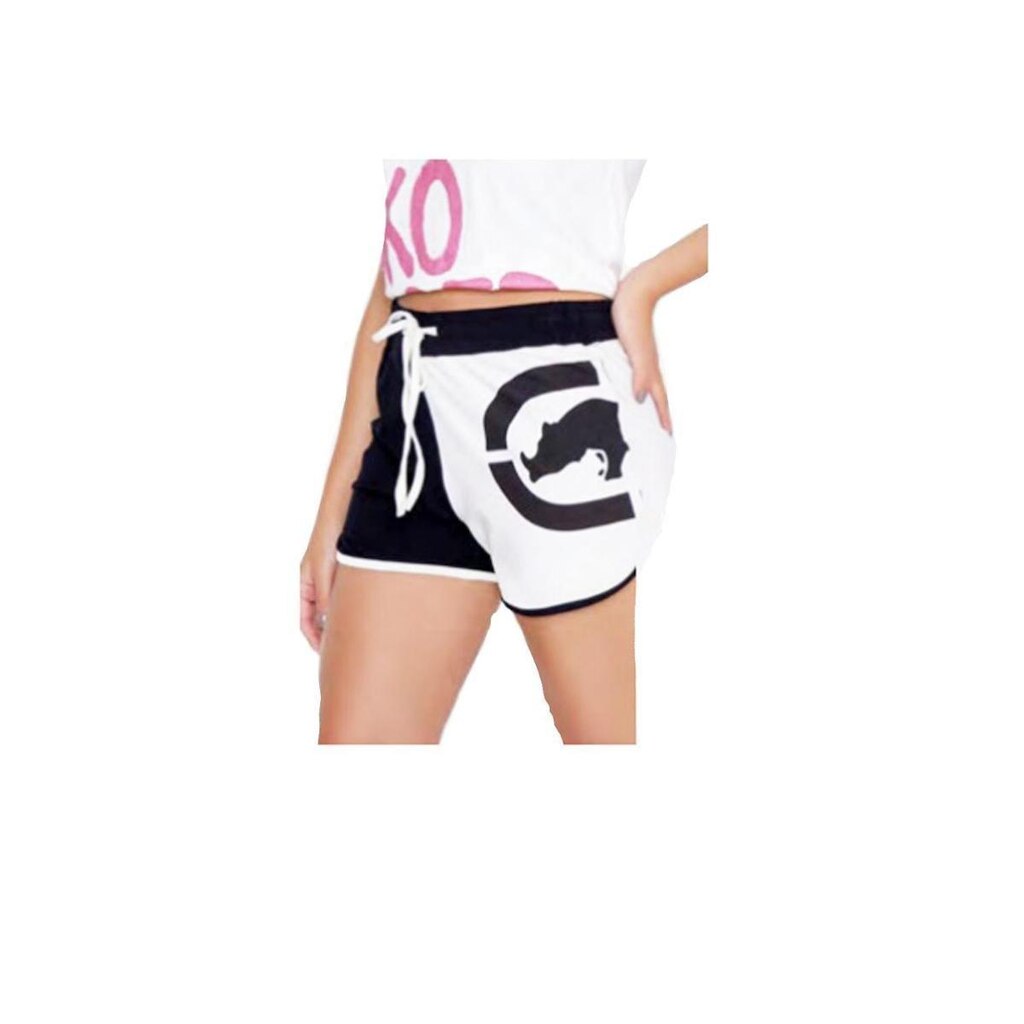 Shorts Ecko Feminino Preto e Branco Tam. P