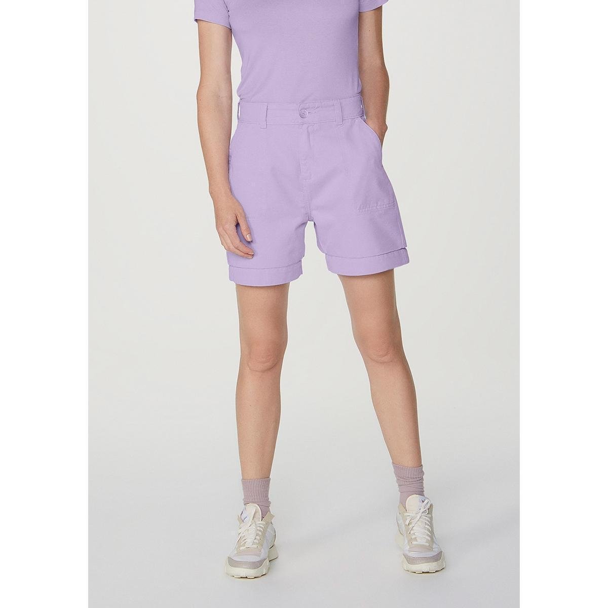 Shorts Em Sarja Alfaiatado Hering Feminino - Roxo Menor preço em Shorts Em Sarja Alfaiatado Hering Feminino - Roxo