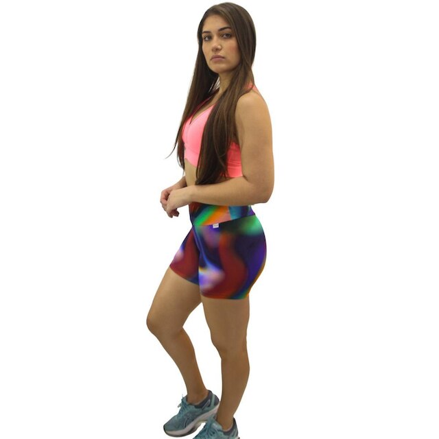 Shorts Estampado DA Modas Tecido de Poliamida com Proteção UV