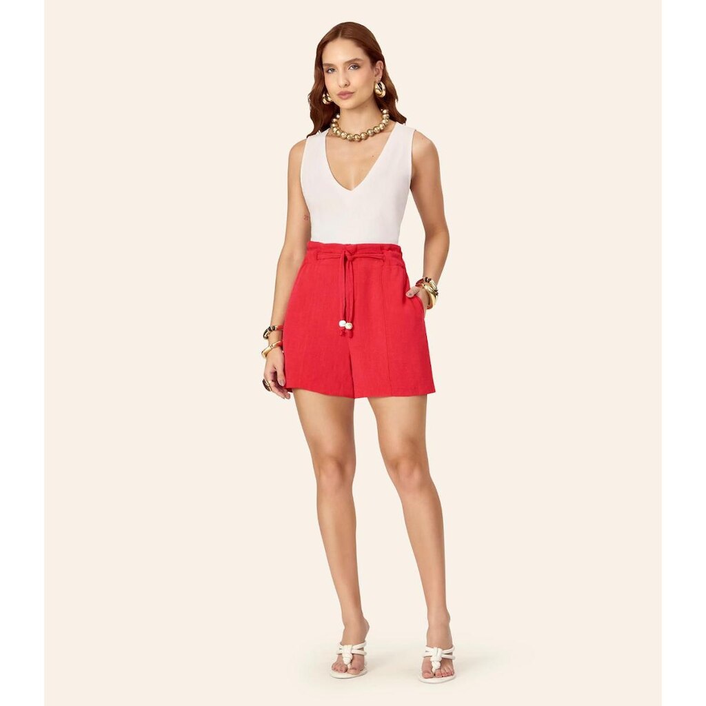 Shorts Feminino Clochard Em Linho Strong Endless Laranja