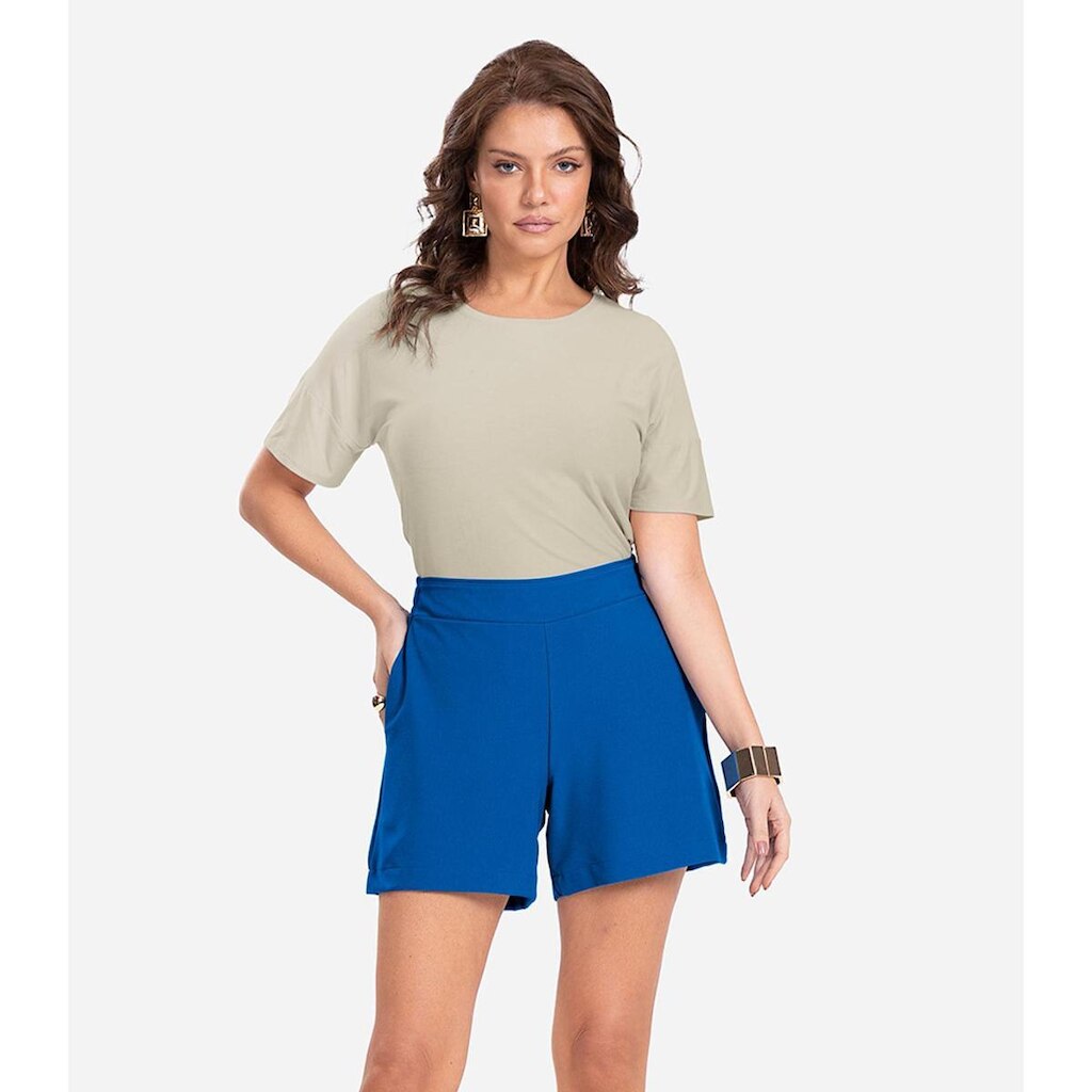 Shorts Feminino Com Bolso Endless Azul