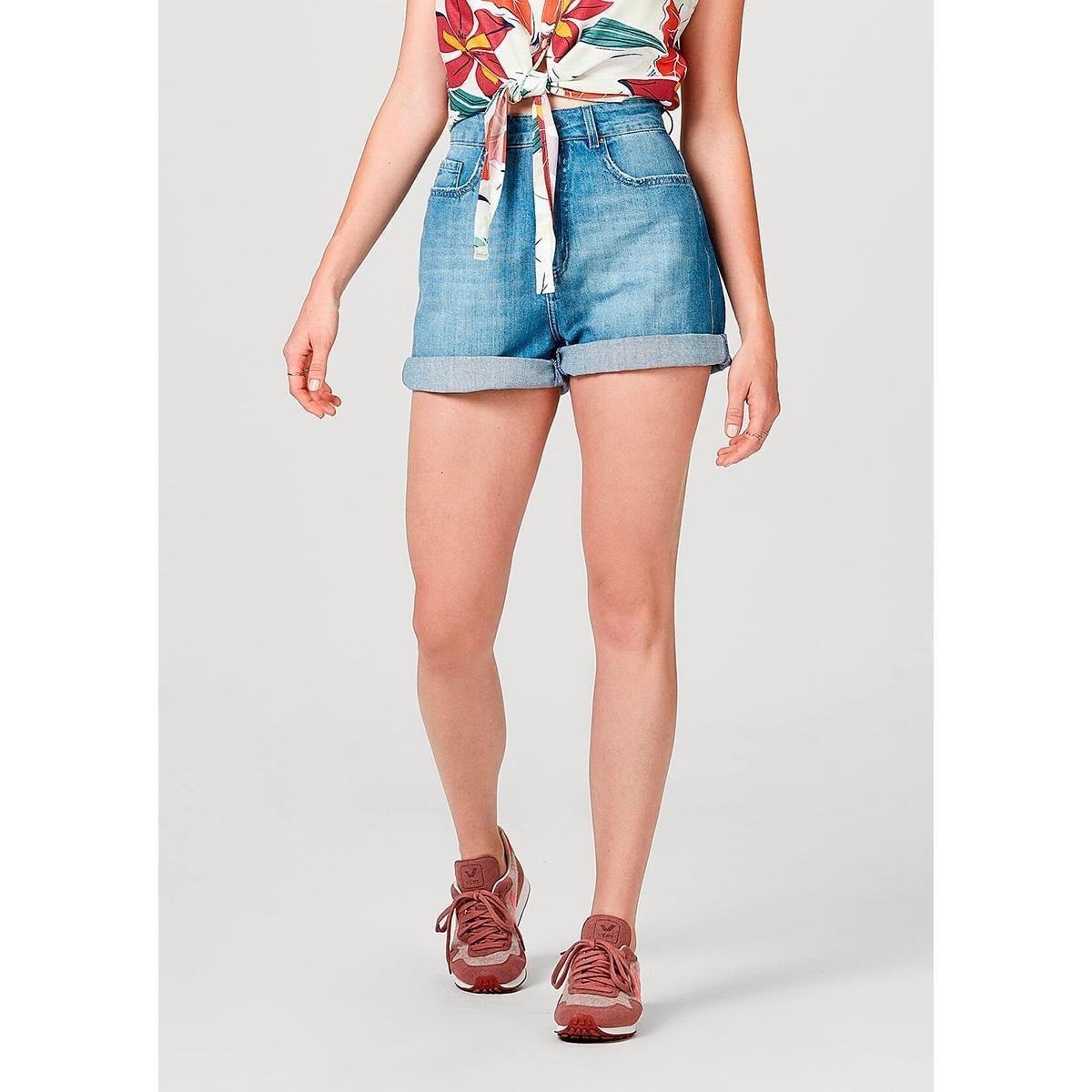 Shorts Feminino Em Jeans De Algodão Com Bolso - Azul é ruim? Shorts Feminino Em Jeans De Algodão Com Bolso - Azul é boa?