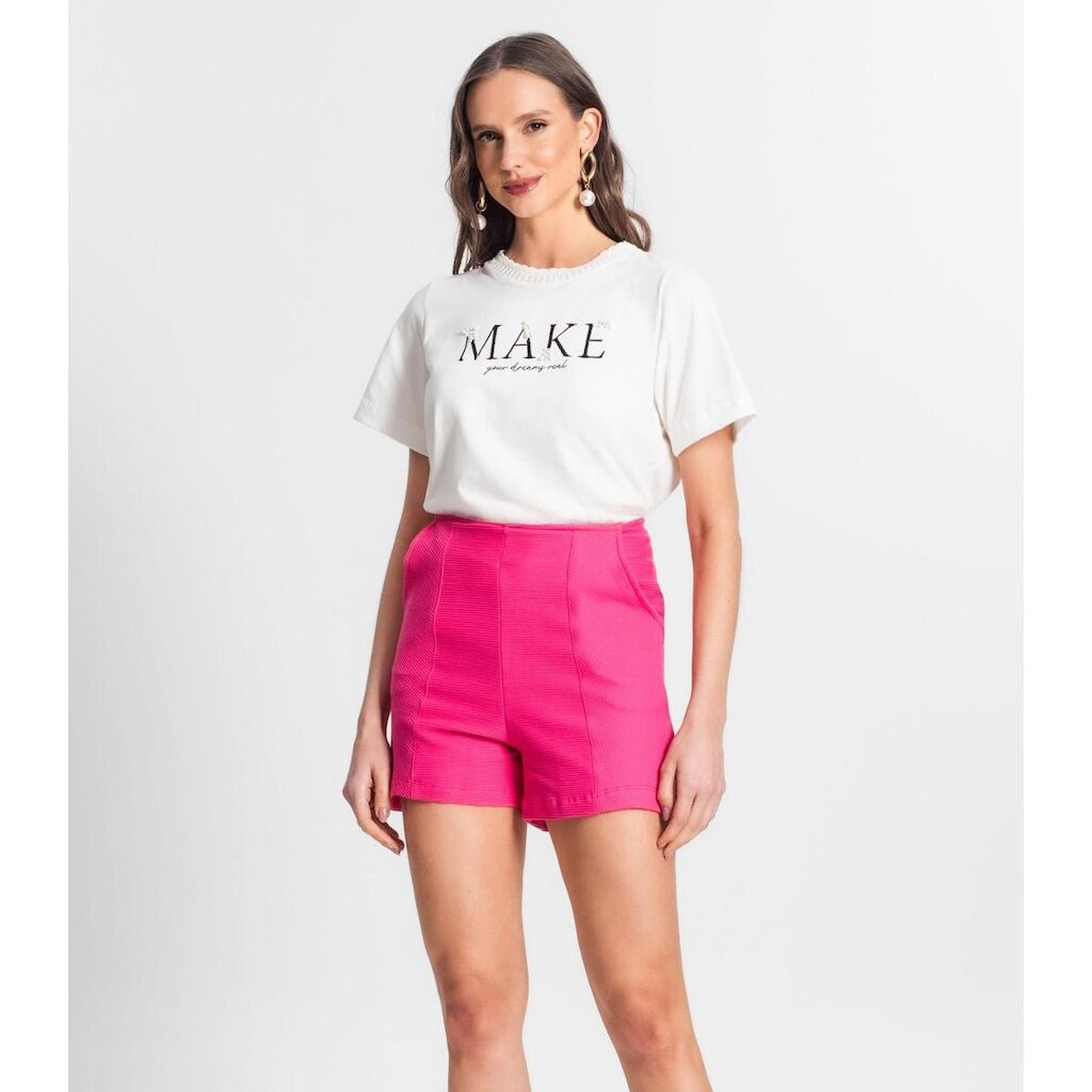 Shorts Feminino Em Moletinho Endless Rosa