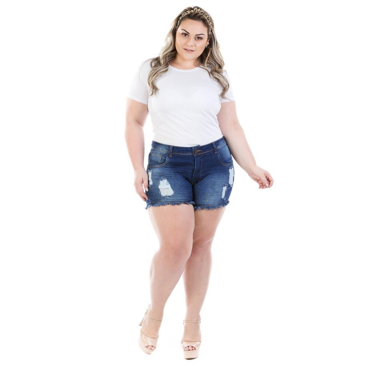 shorts jeans curto plus size