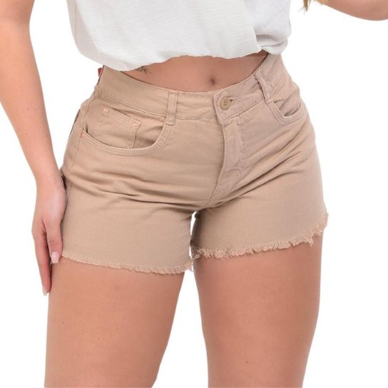 Shorts Feminino Jeans Sarja Curto Cintura Alta