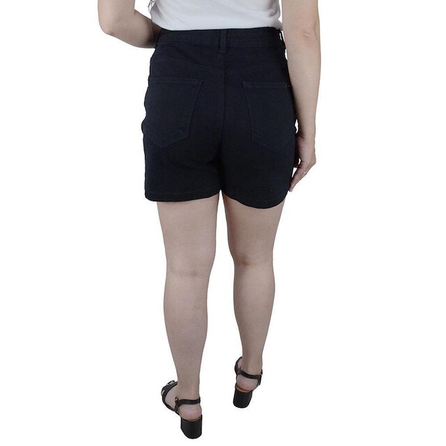 Shorts Feminino Lado Avesso Mom Jeans Preto - L12906