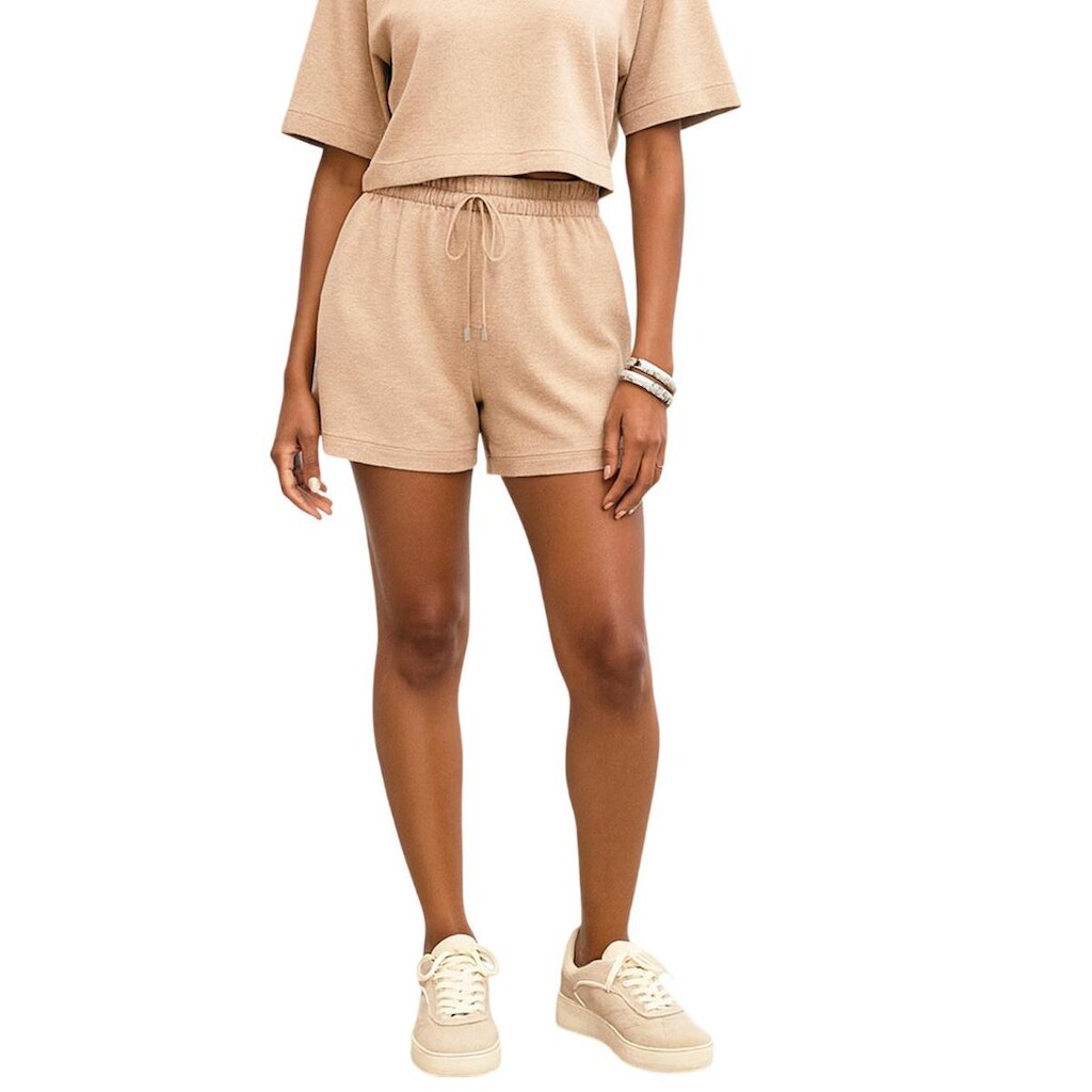 Shorts Feminino Lunender Com Cós Elástico Em Malha 00397