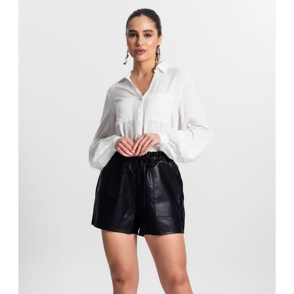 Shorts Feminino Sintético Endless Preto