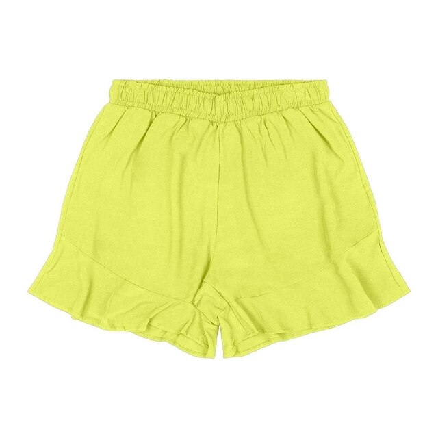 Shorts Feminino Viscose Babado Casual