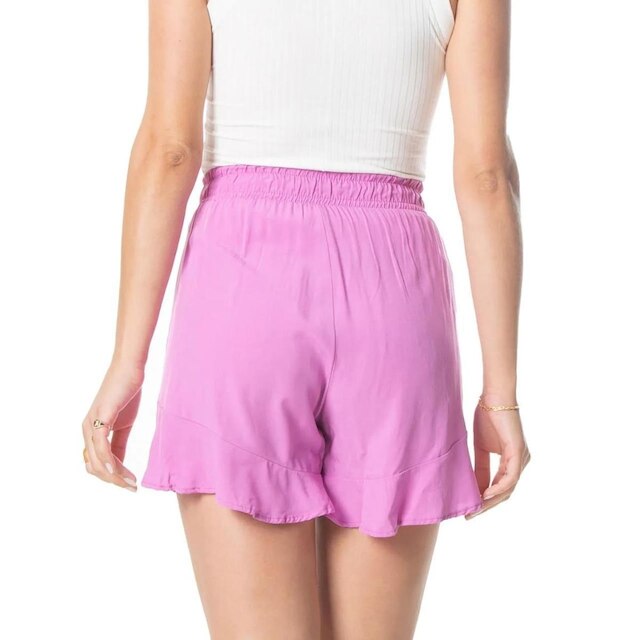 Shorts Feminino Viscose Babado Casual