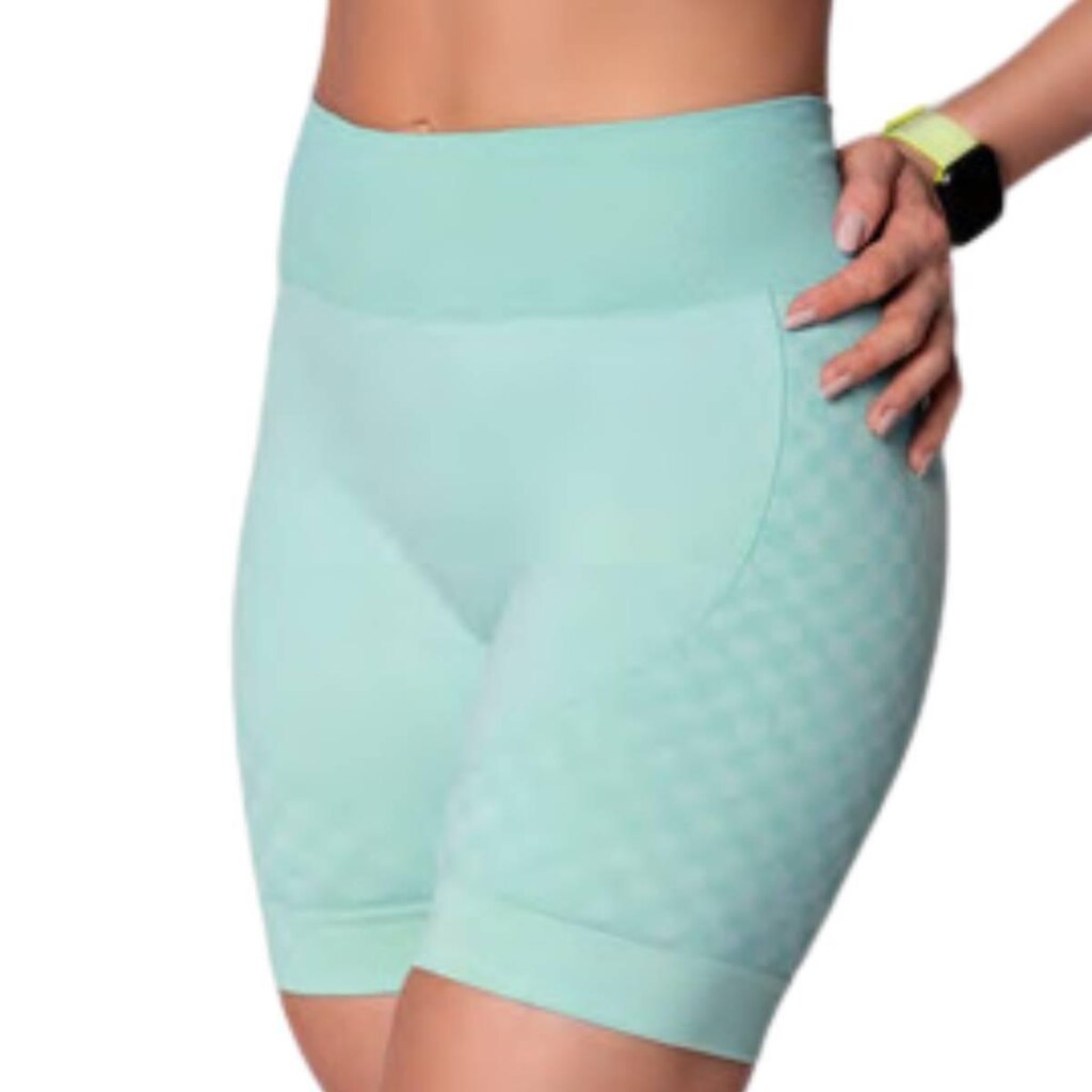 Shorts Fitness Detalhe Quadriculado Sem Costura Selene