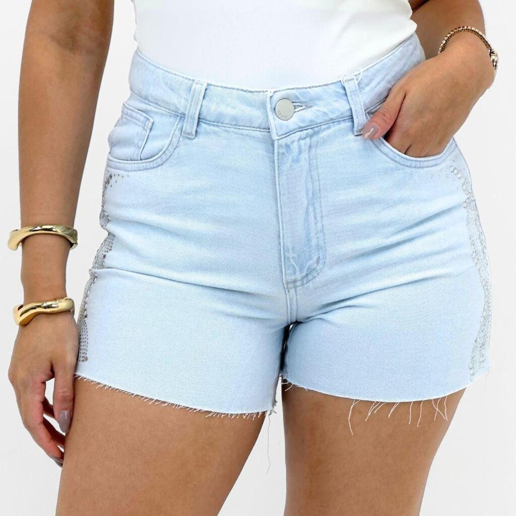 Shorts Geração Moderna Jeans com Strass Feminino