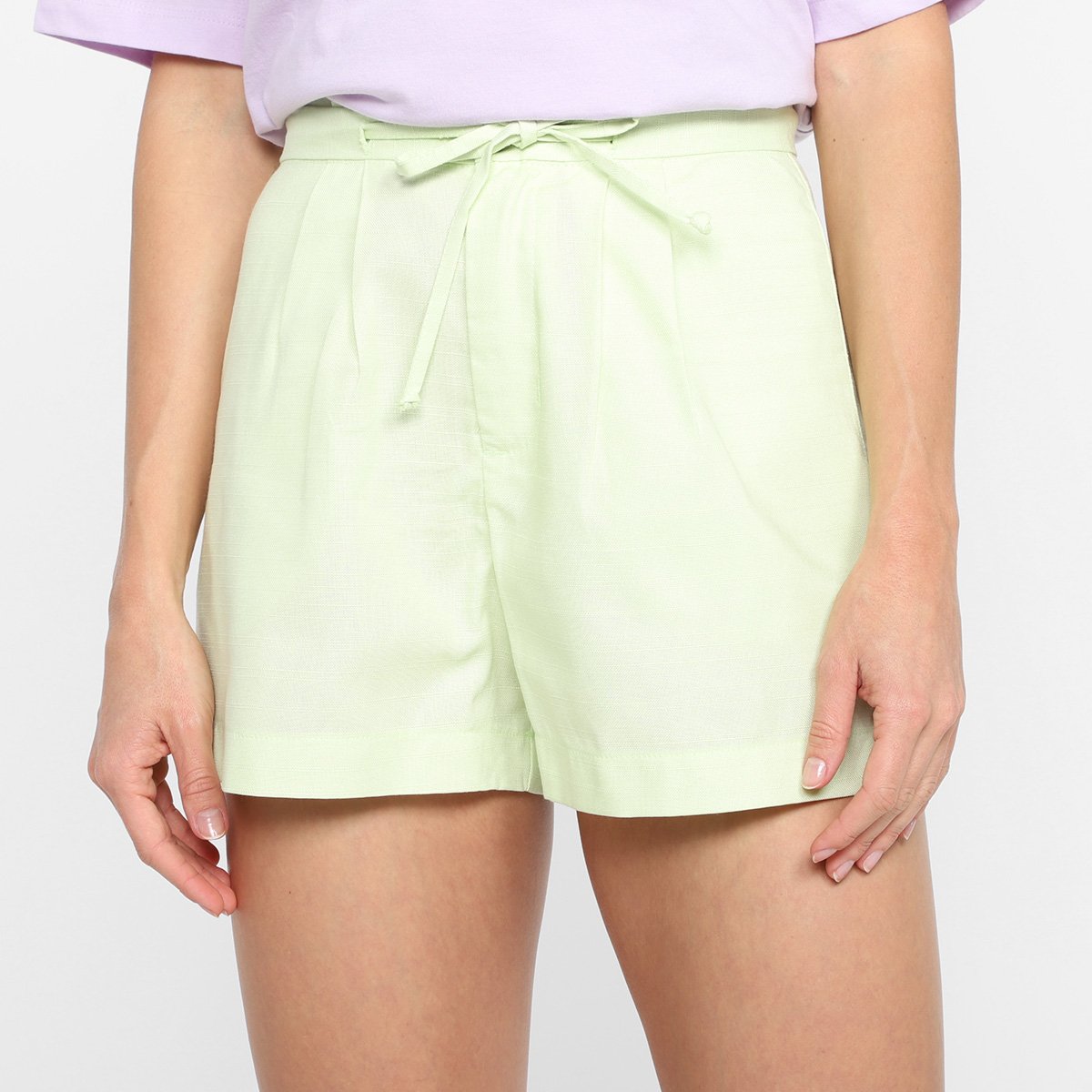 Shorts Hering Liso Feminino - Verde claro Menor preço em Shorts Hering Liso Feminino - Verde claro