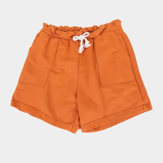 Shorts Infantil Costão Clochard Feminino - Caramelo