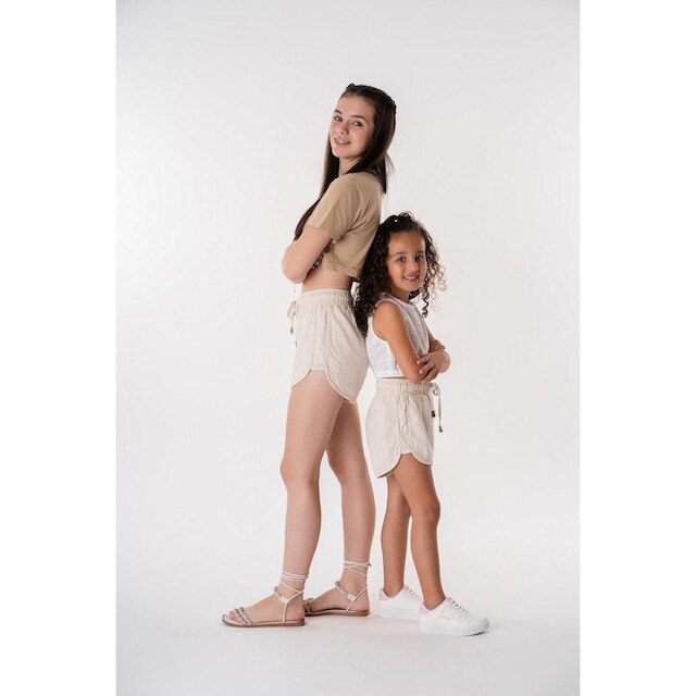 Shorts Infantil Jogger Alfaiataria Feminino