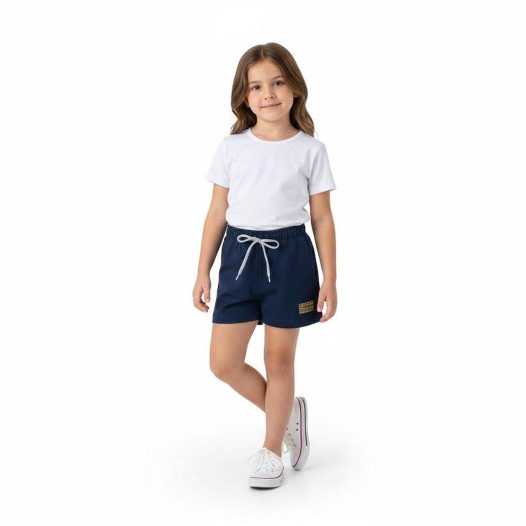 Shorts Infantil Menina com Aplique Arrumadinhos