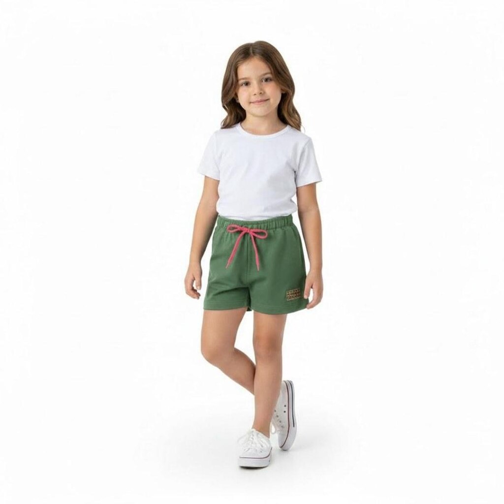 Shorts Infantil Menina com Aplique Arrumadinhos