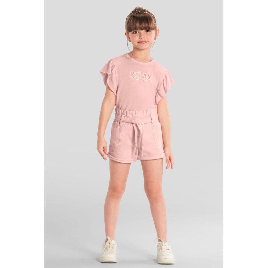 Shorts infantil menina em sarja Mundi
