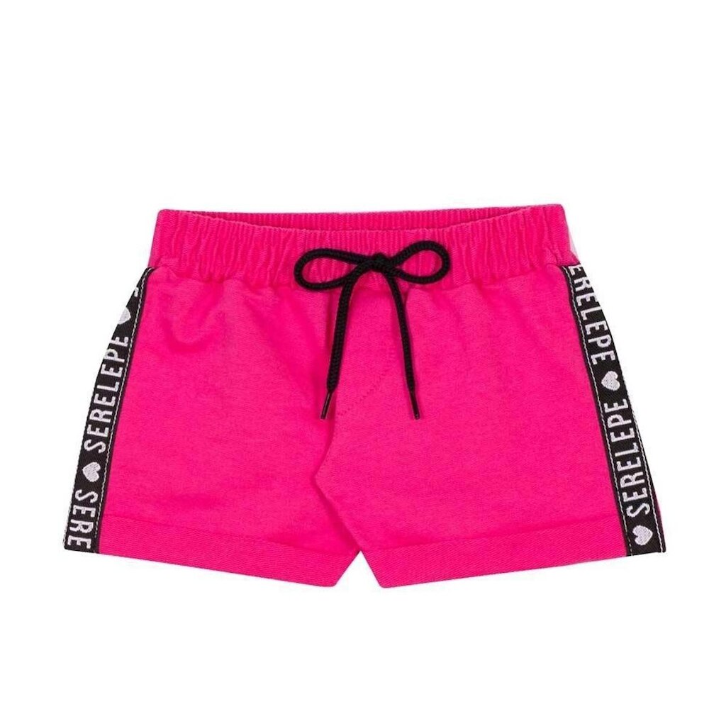 Shorts Infantil Menina Moletinho Liso Faixa Lateral Serelepe