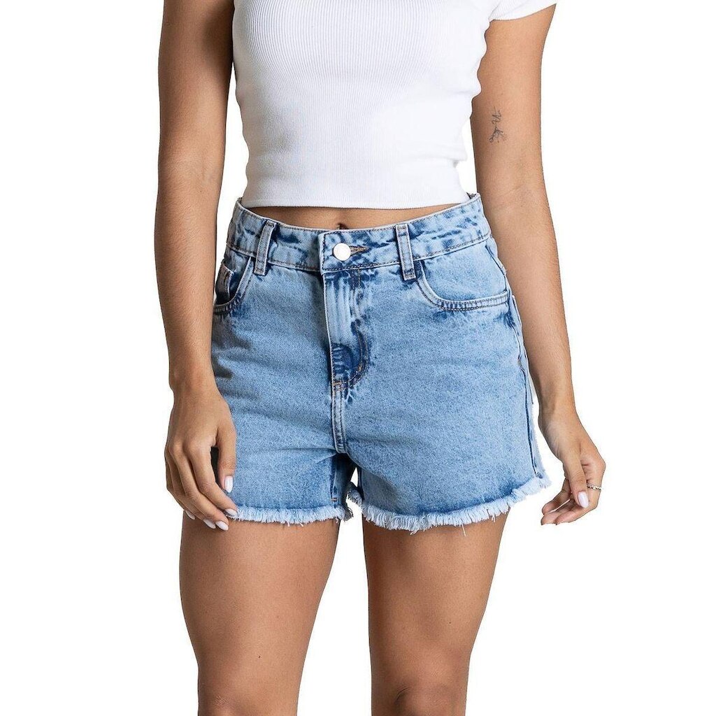 Shorts Jeans Barra Desfiada Sawary - 284271 - Azul claro 40